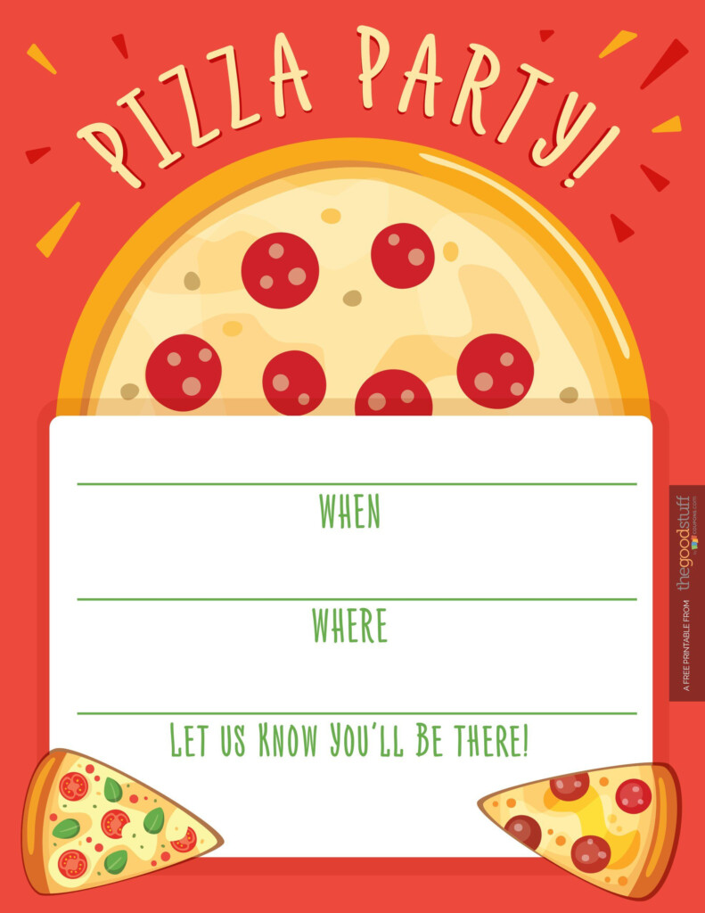 Free Printable Pizza Party Birthday Invitations Printable Templates