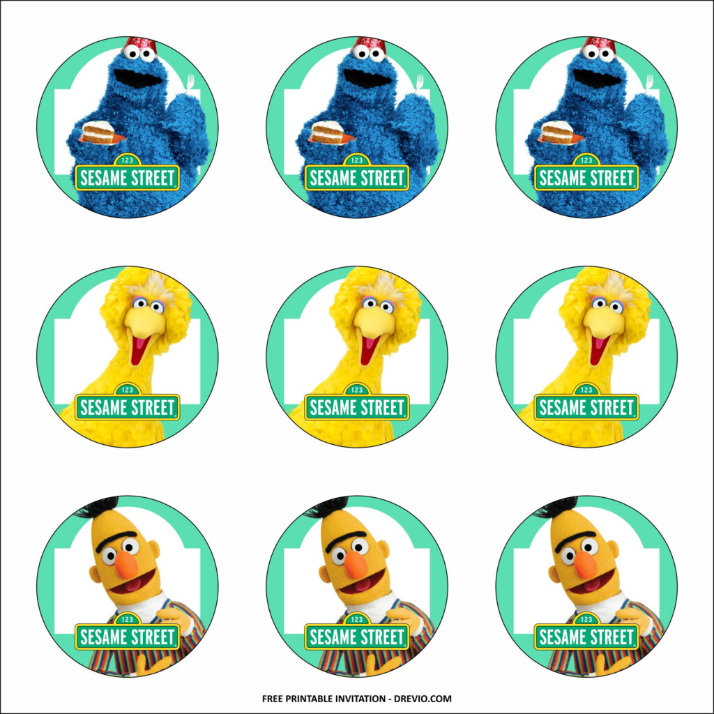  FREE PRINTABLE Sesame Street Birthday Party Kits Templates 