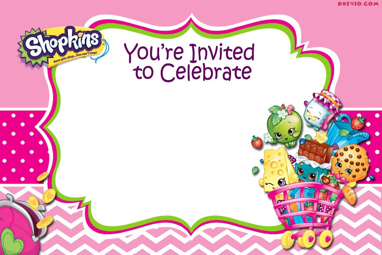 Free Printable Shopkins Birthday Invitations Free Printable A To Z