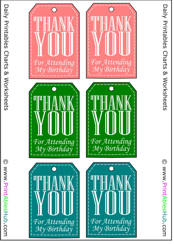 Free Printable Thank You Tags For Birthdays PDF Printables Hub