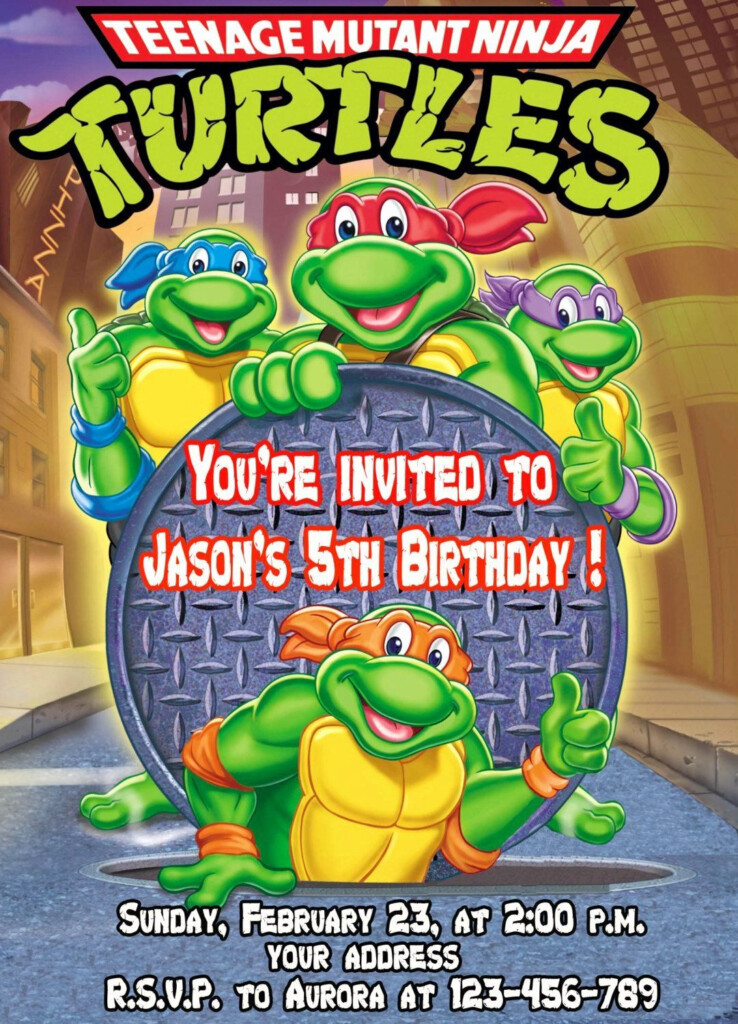 Free Printable Tmnt Birthday Invitation Template Printable Templates