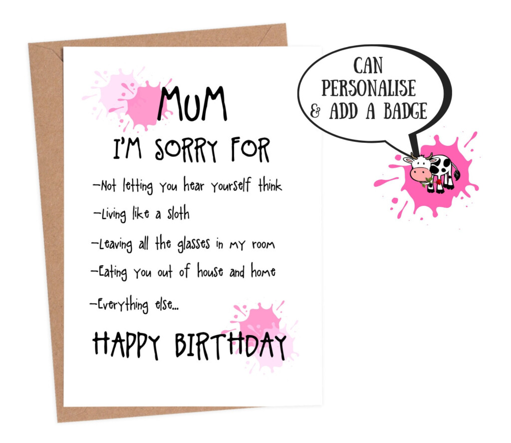 Funny Birthday Card Mum Birthday Card Funny Mom Birthday Etsy UK