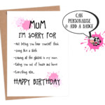 Funny Birthday Card Mum Birthday Card Funny Mom Birthday Etsy UK