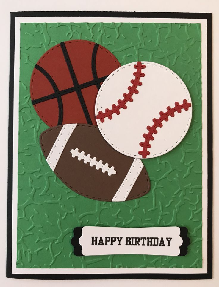 Handmade Sports quot Birthday quot Card A2 ALL STAR Football Basketball 