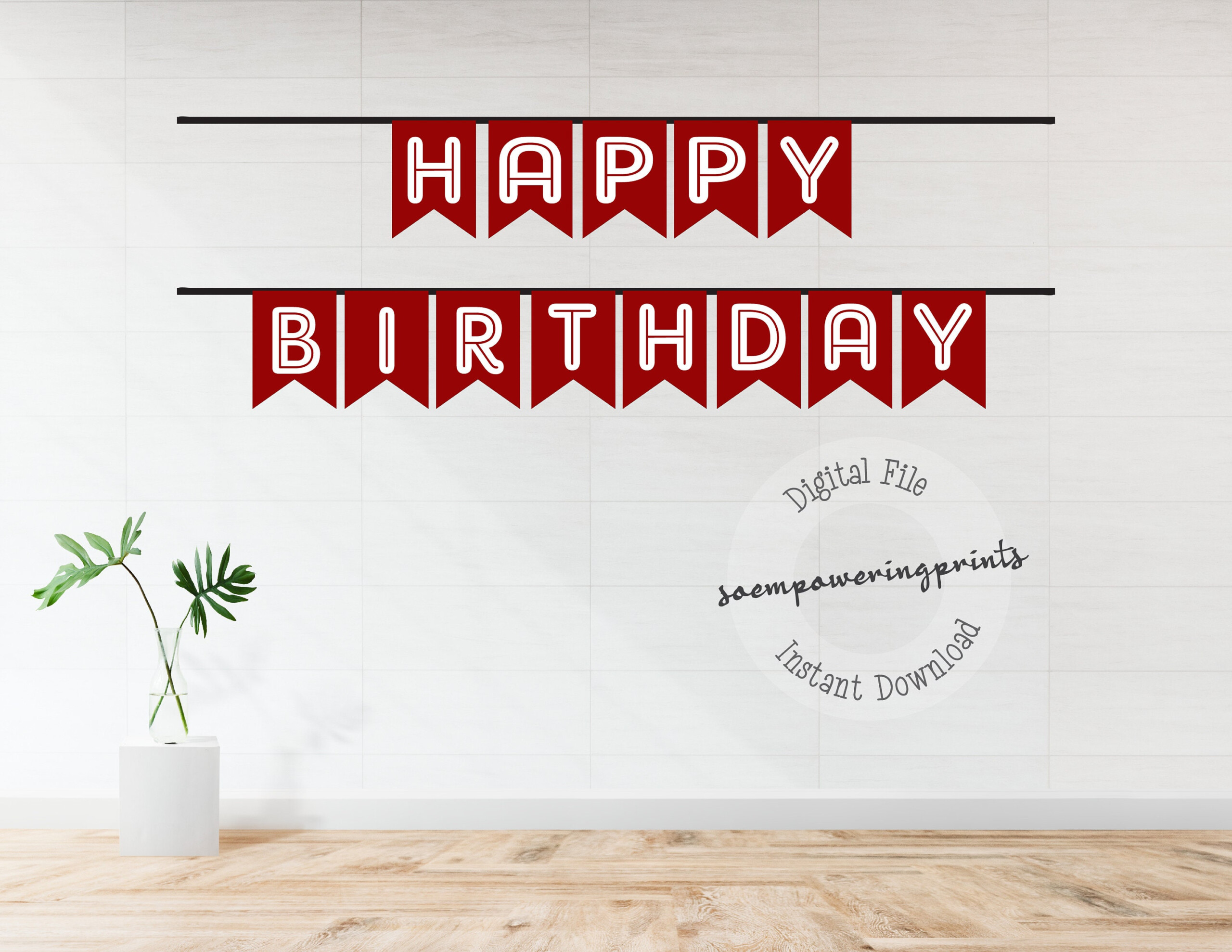 Happy 1st Birthday Banner Printable Party Banner Party Bunting Etsy