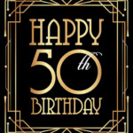 Happy 50th Birthday Sign Printable Birthday Poster Fiftieth Etsy