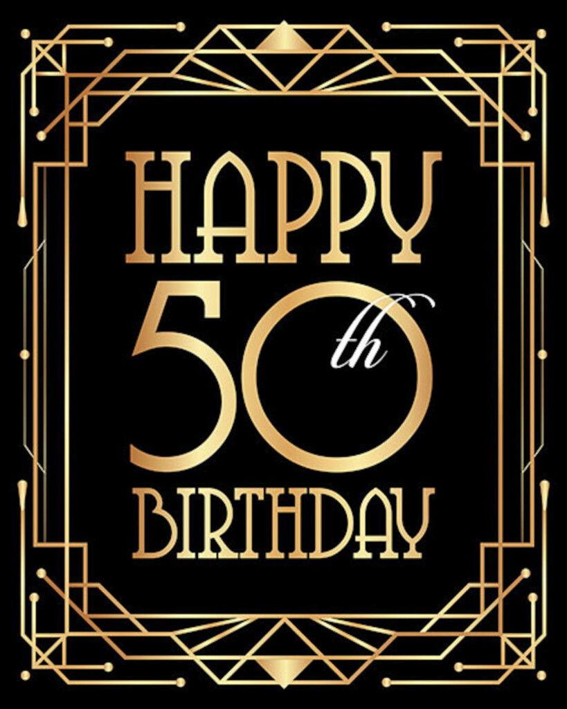 Happy 50th Birthday Sign Printable Birthday Poster Fiftieth Etsy