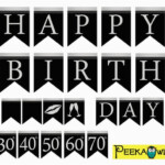 Happy Birthday Banner Printable Black And White