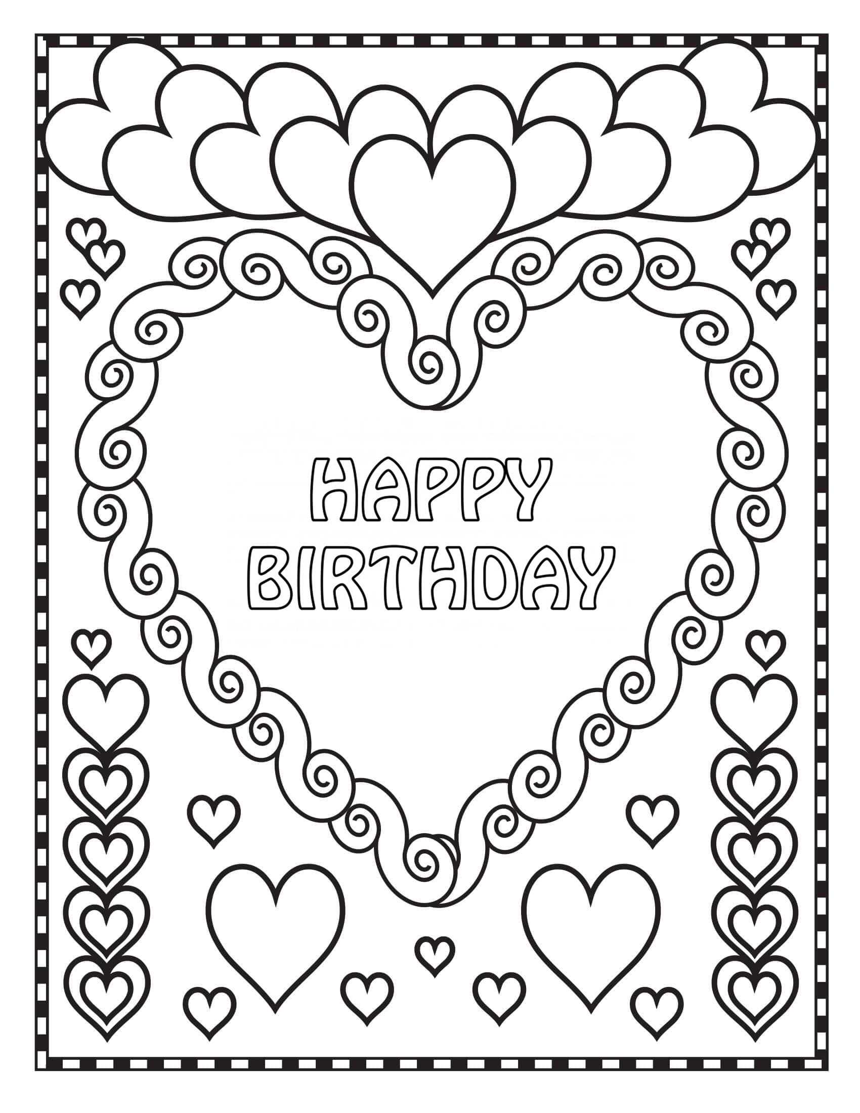 Happy Birthday Coloring Card New Collection 2020 Free Printable