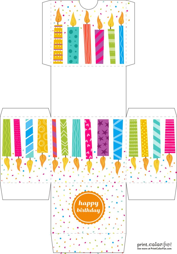 Happy Birthday Cutout Box Craft Gift Box Template Printable Birthday 