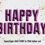 Happy Birthday Font On Yellow Images Creative Store