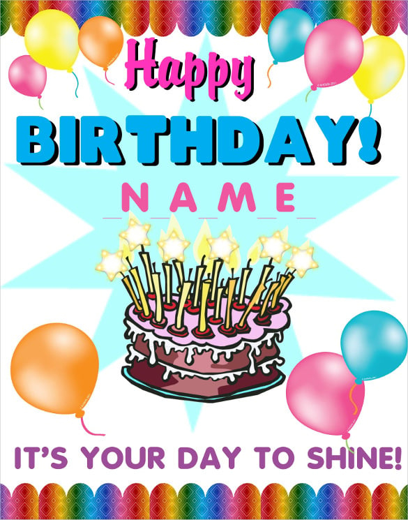 Happy Birthday Poster Template Free Printable Templates