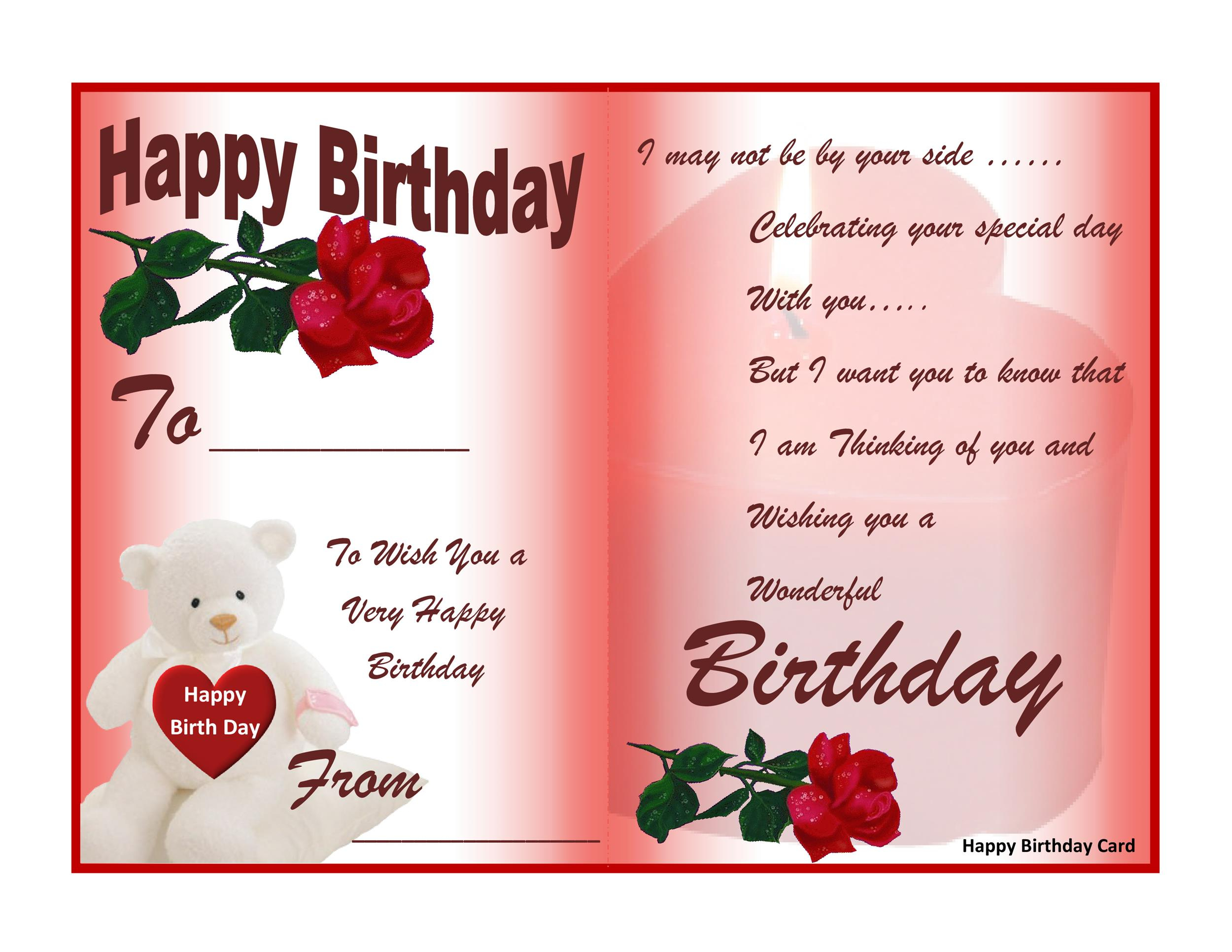 Happy Birthday Printable Card Instant Download PDF Card Template 