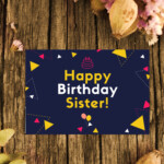 Happy Birthday Sister Printable Card And Wall Poster Design Etsy