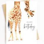 JE102 Cute Giraffe Happy Birthday Card Etsy