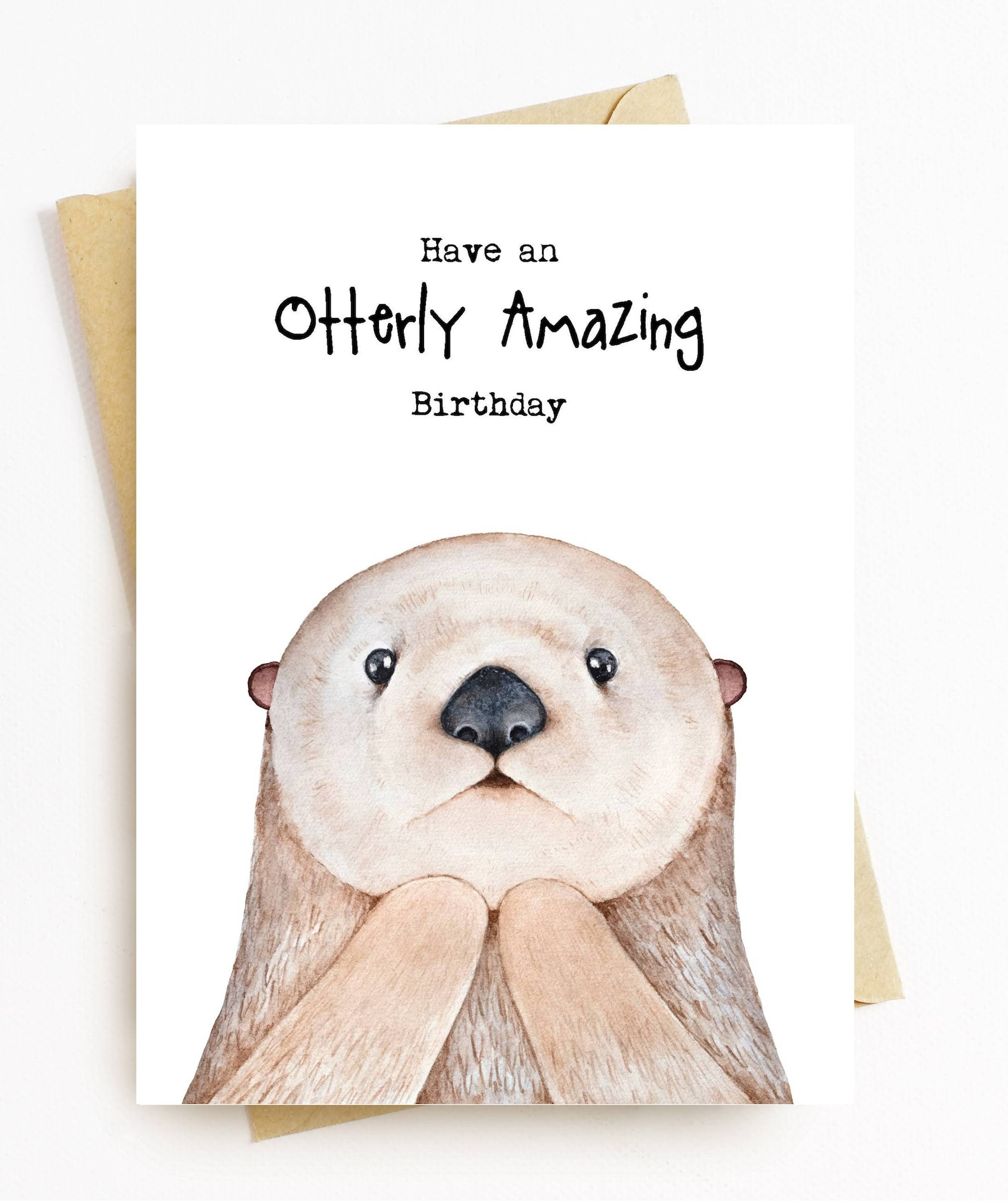 JE387 Cute Otter Birthday Card Have An Otterly Amazing Etsy