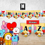 Kpop BT21 Birthday Banner BTS Bangtan Boys Birthday Party Army