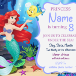 Little Mermaid Birthday Invitation Templates Editable Docx