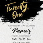 Modern 21st Birthday Invitation Templates Editable With Microsoft