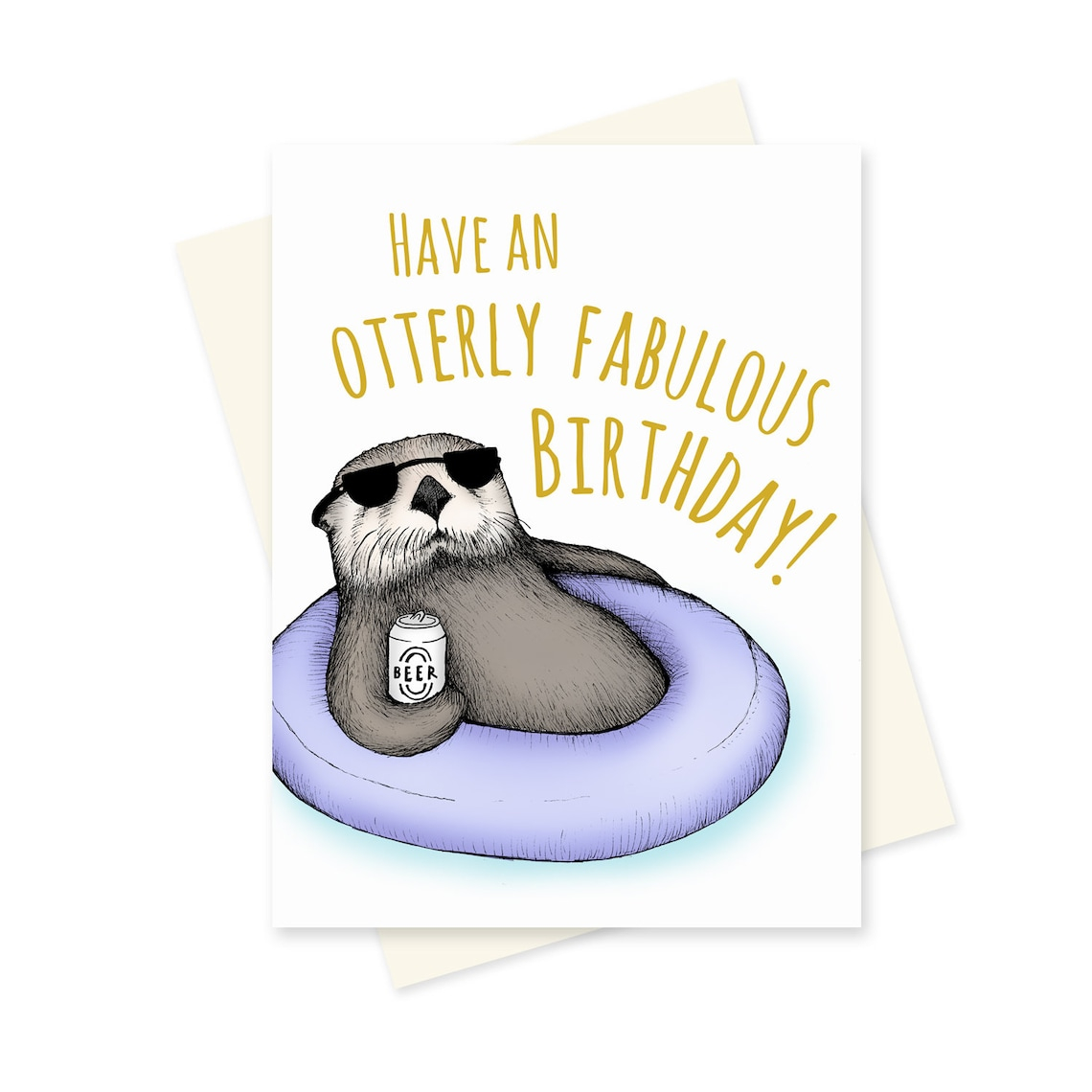 Otter Birthday Card Funny Greeting Card Boyfriend Birthday Etsy