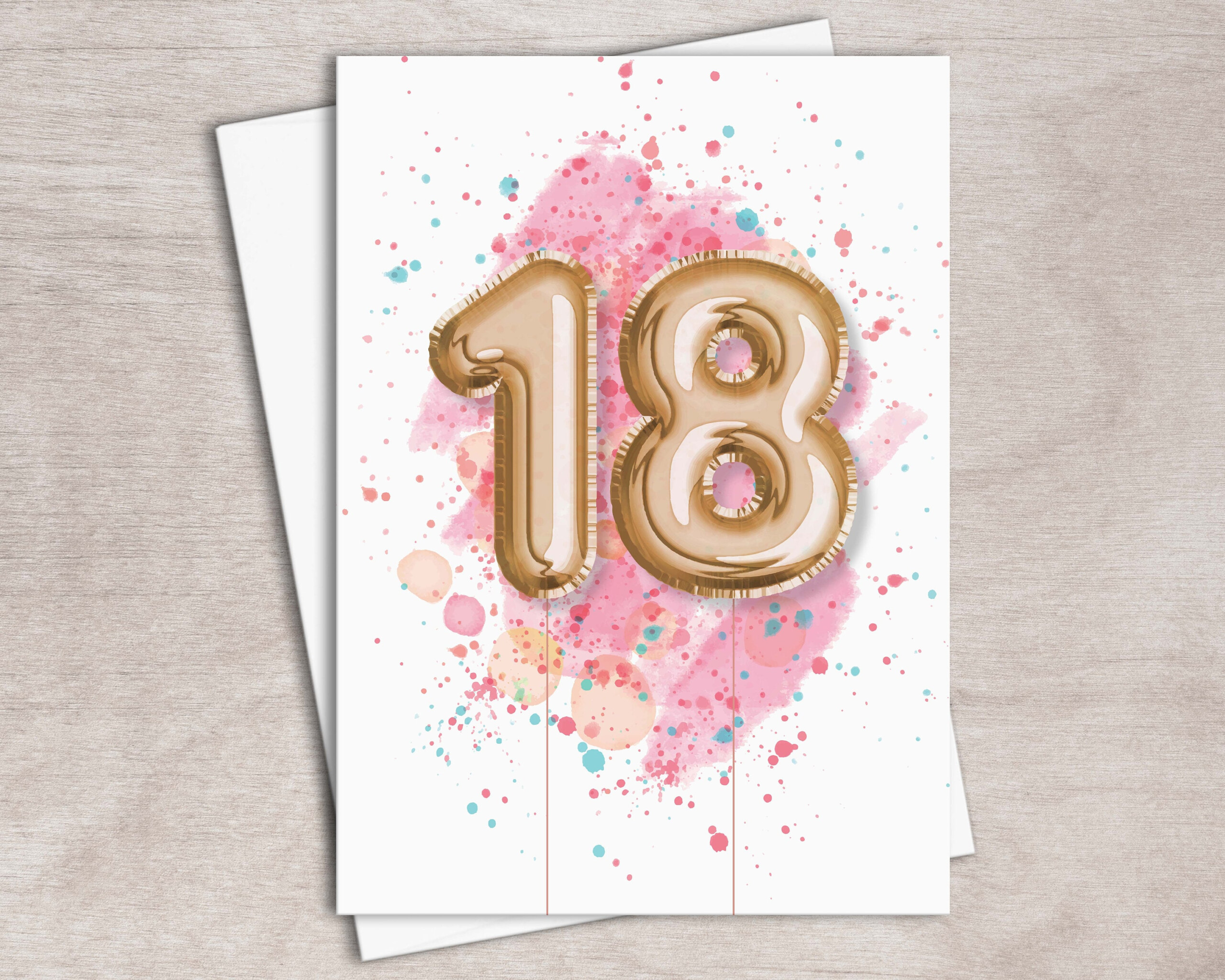 PRINTABLE 18th Birthday Card For Her INSTANT DOWNLOAD Etsy