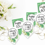 Printable 40th Birthday Banner Printable Cheers To 40 Years Etsy