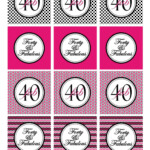 Printable 40th Birthday Cupcake Toppers Pink And Black Forty