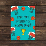 Printable Basketball Birthday Card Slam Dunk Birthday Etsy