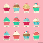 Printable Birthday Month Cupcakes Customize And Print