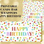 Printable Candy Bar Wrapper Happy Birthday Rainbow Confetti Etsy