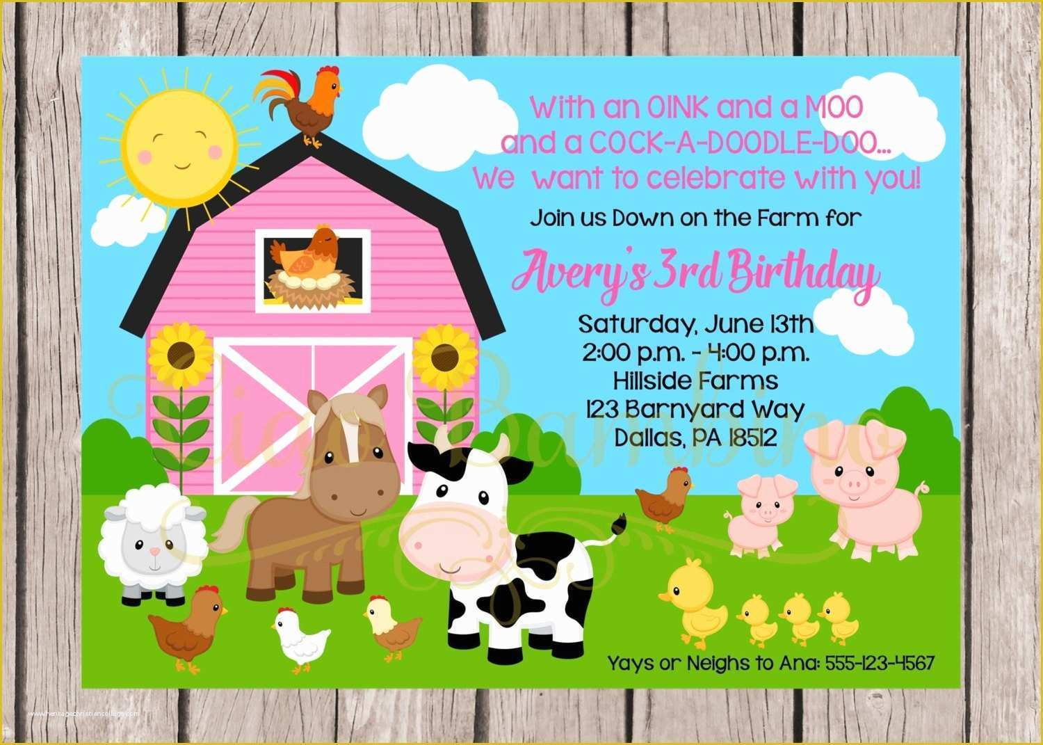 Printable Farm Animal Party Invitation Templates Free