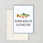 Printable Fishing Birthday Card Cute Fishing Card Birthday Etsy