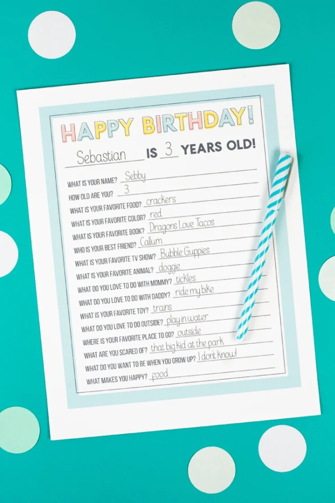 Printable Kids Birthday Questionnaire Hey Let 39 s Make Stuff