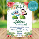 Printable Lilo And Stitch Birthday Invitation Instant Download Bobotemp