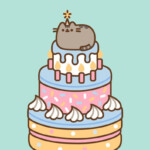 Pusheen The Cat Blank Birthday Cake Card Etsy