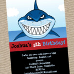 Shark Birthday Invitation Printable Or Printed Shark Party Etsy