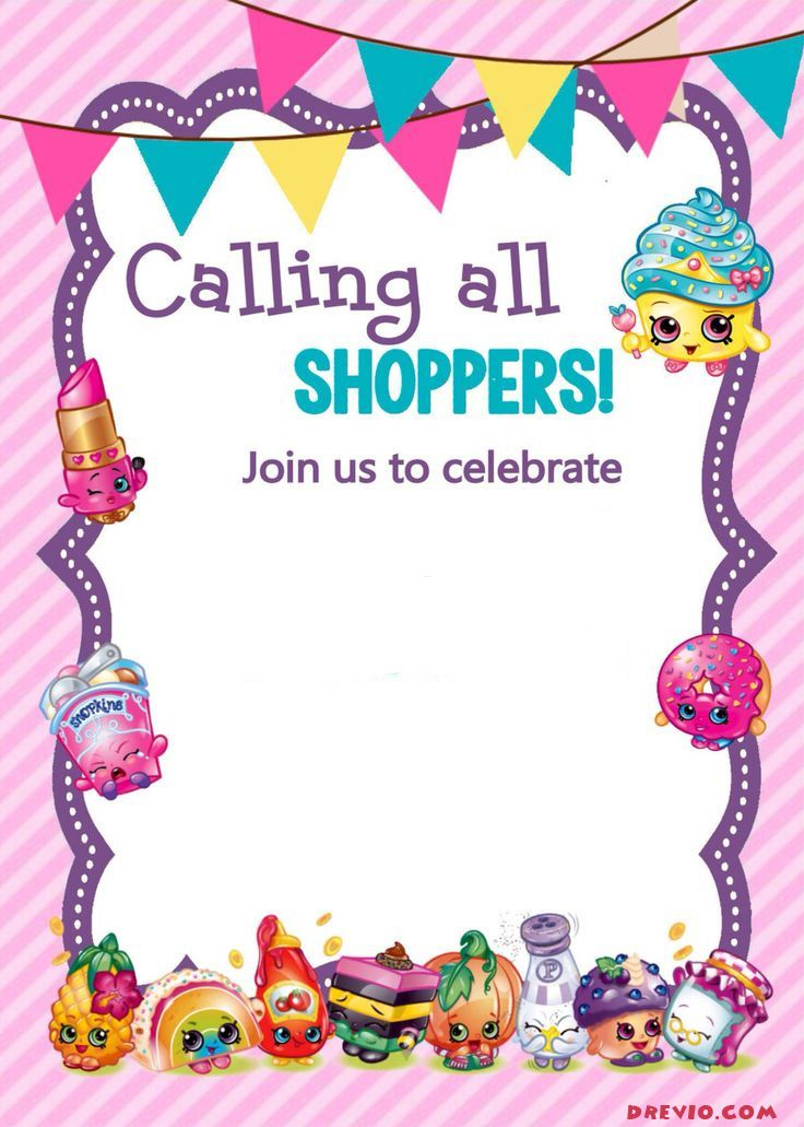 Shopkins Birthday Invitations Free Printable Printable Templates