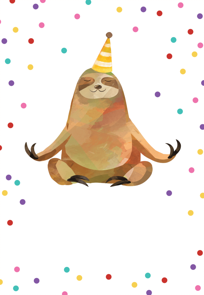 Sloth Birthday Card Printable