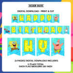 SpongeBob Banner Happy Birthday Banner Party Banner Printables Etsy