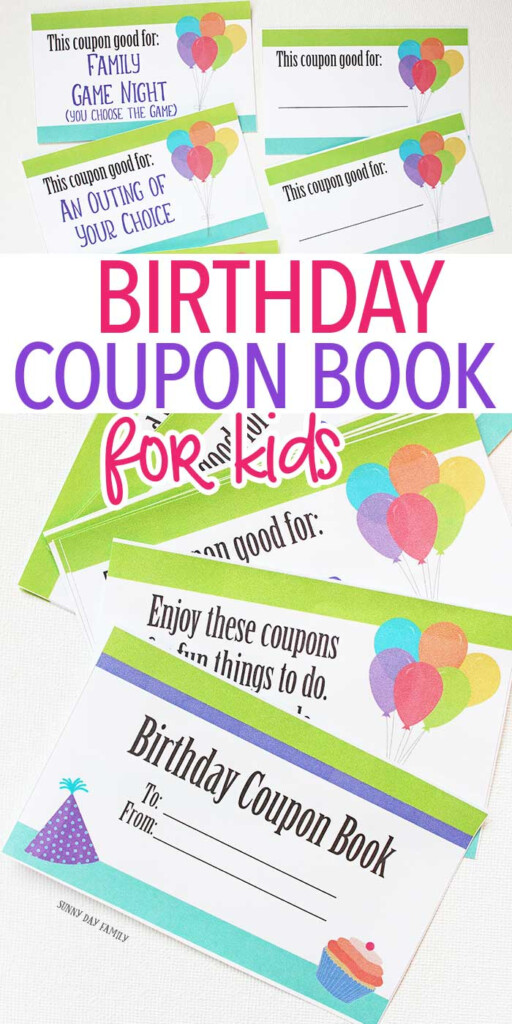 This Printable Birthday Coupon Book Is The Best Gift For Kids Sunny 