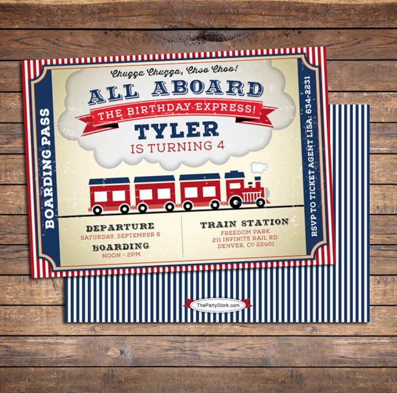 Train Birthday Invitation Printable Boys Party Invite Etsy