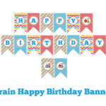 Train Happy Birthday Banner Train Party Printable Instant