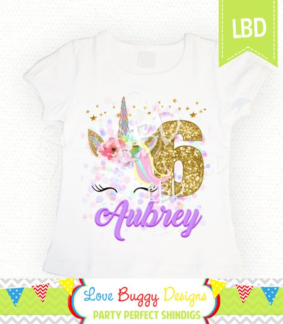 Unicorn Birthday Shirt Image Printable Iron On Printable PDF Etsy