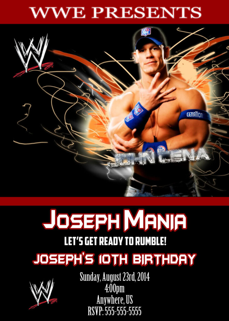 WWE John Cena Birthday Party Invitations 8 99 Fiesta Wwe Cumplea os 